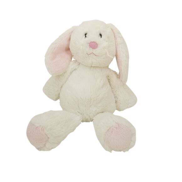 Mary Meyer White Rabbit Bunny Plush Pink Nose Ears Stuffed Animal Toy Floppy - Picture 1 of 7